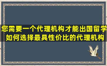 您需要一个代理机构才能出国留学 如何选择最具性价比的代理机构？